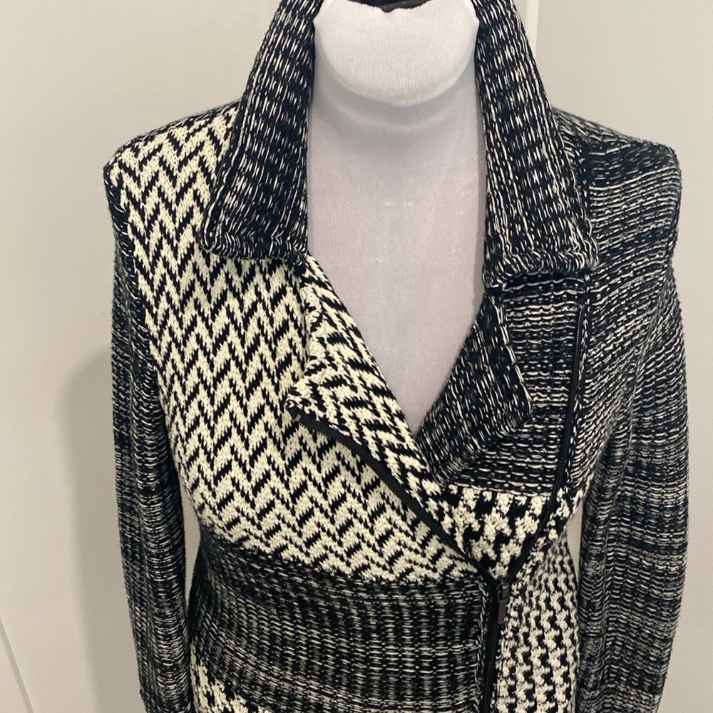Chaps Black And White Mixed Patterned Sweater / J… - image 2